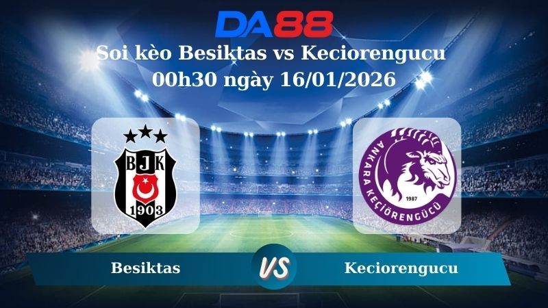 DA88 Nhận định soi kèo Besiktas vs Keciorengucu 00h30 ngày 16/01/2026 – Cúp Quốc Gia Thổ Nhĩ Kỳ