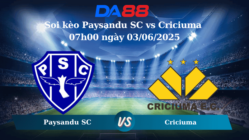 DA88 Nhận định soi kèo Paysandu SC vs Criciuma 07h00 ngày 03/06/2025 - Hạng 2 Brazil
