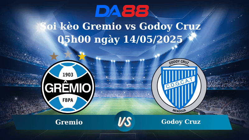 DA88 Nhận định soi kèo Gremio vs Godoy Cruz 05h00 ngày 14/05/2025 - Copa Sudamericana